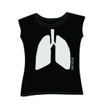 Black lung t-shirt, silver print