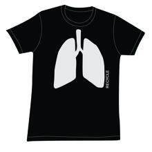 RECYCLE ME - Recycle Me T-shirt Unisex - Black lung t-shirt, silver print