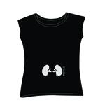 Black kidney t-shirt, silver print