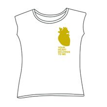 Your Heart Belongs To Me Gold Print T-shirt Dam