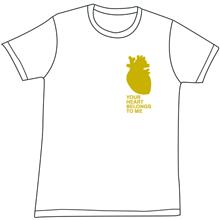 Your Heart Belongs To Me Gold Print T-shirt Herr