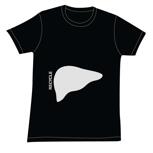 Black liver t-shirt, silver print