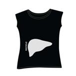 Black liver t-shirt, silver print