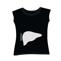 Svart lever t-shirt, silver tryck