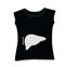 Black liver t-shirt, silver print